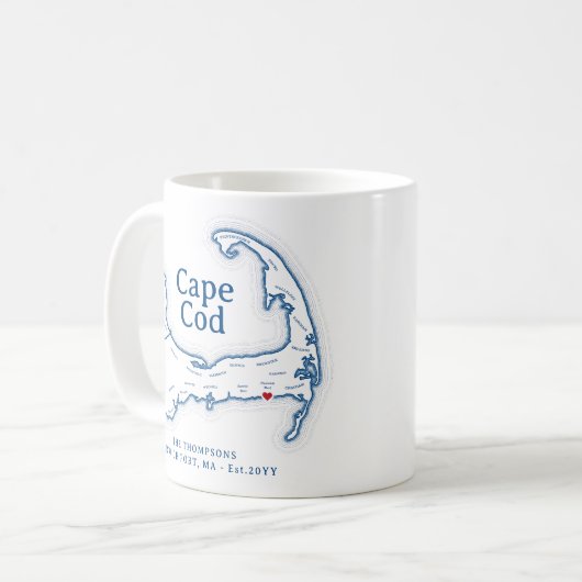 Dekorationsgeschenk für Cape Cod Beach House Kaffeetasse (Vorderseite Links)