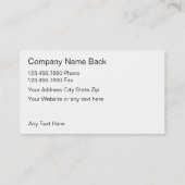 Dekorationskarte Visitenkarte (Rückseite)