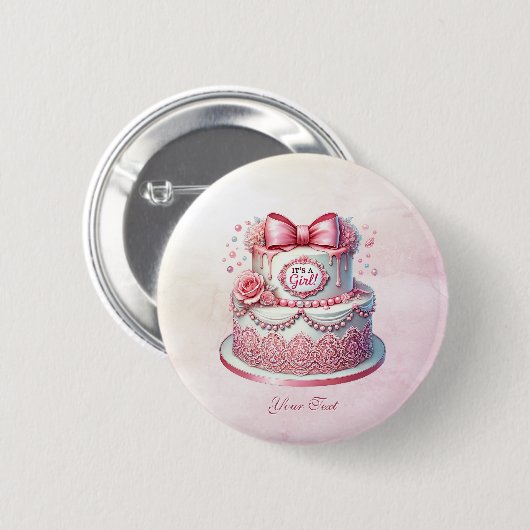 Dekorationsknopf für rosa Kuchen Button (Vorne & Hinten)