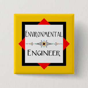 Dekorationslinie des Umweltingenieurs Button