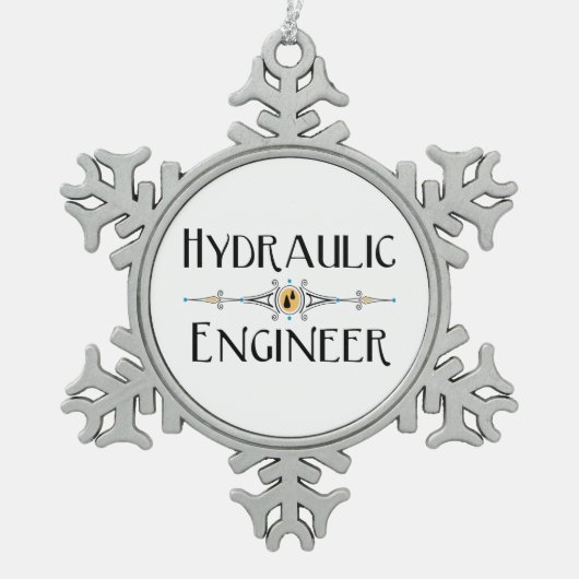 Dekorationslinie für hydraulische Ingenieure Schneeflocken Zinn-Ornament (Vorderseite)
