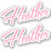 Dekorationsname des Heather in Rosa x2-Aufkleber Aufkleber (Vorderseite)
