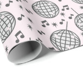 Dekorationspapier für Diskobälle und Musiknoten Geschenkpapier (Rolleneckpunkt)