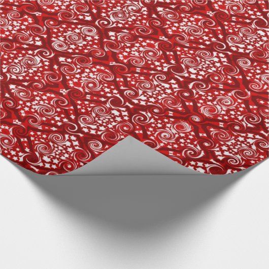 Dekorationspapier mit rotem Muster Geschenkpapier (Ecke)