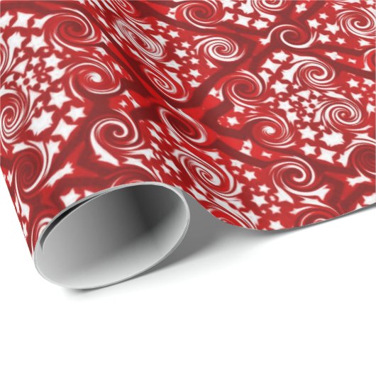 Dekorationspapier mit rotem Muster Geschenkpapier (Rolleneckpunkt)