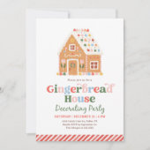 Dekorationsparty für Lebkuchenhäuser Einladung (Vorderseite)