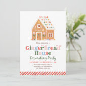 Dekorationsparty für Lebkuchenhäuser Einladung (Stehend Vorderseite)