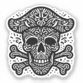 Dekorationsschädel Aufkleber (Vorderseite)