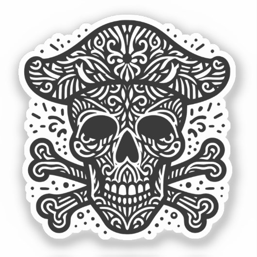 Dekorationsschädel Aufkleber (Vorderseite)