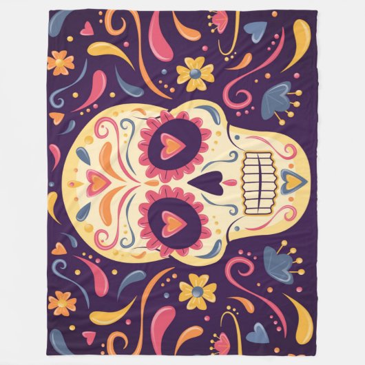 Dekorationsschädel Fleecedecke (Vorderseite)
