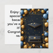 Dekorationsschema für Abschluss Einladung (Vorne/Hinten)