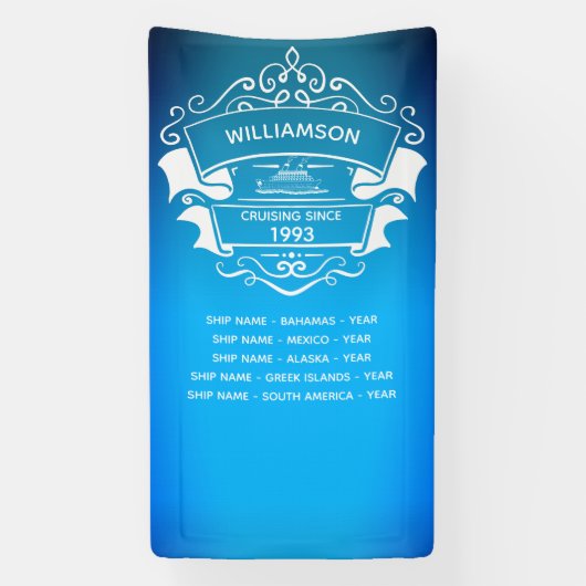 Dekorationszeichen für das Reiseziel eines Kreuzfa Banner (Vertikal)