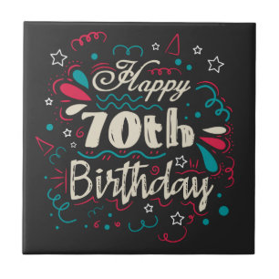 Dekorativ 70. Geburtstag Fliese