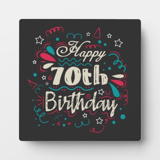 Dekorativ 70. Geburtstag Fotoplatte (Vorderseite)
