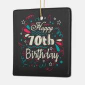 Dekorativ 70. Geburtstag Keramikornament (Links)