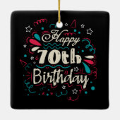 Dekorativ 70. Geburtstag Keramikornament (Rückseite)