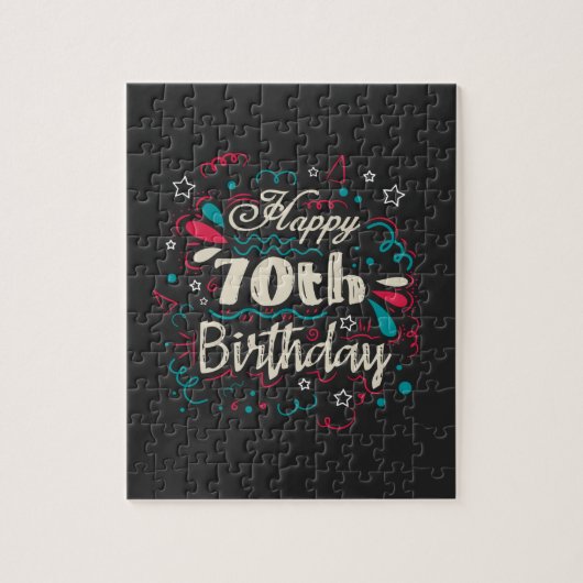 Dekorativ 70. Geburtstag Puzzle (Vertikal)