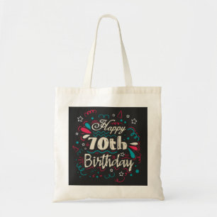 Dekorativ 70. Geburtstag Tragetasche