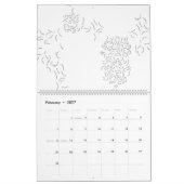 Dekorativ, blassgrau kalender (Feb 2027)