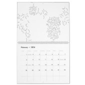 Dekorativ, blassgrau kalender (Feb 2026)