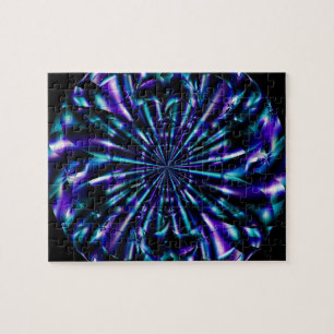 dekorativ Blaue und Lila Fraktal Art Puzzle