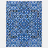 Dekorativ Blue Denim Satin Mandala Quilt Pattern Fleecedecke (Vorderseite)