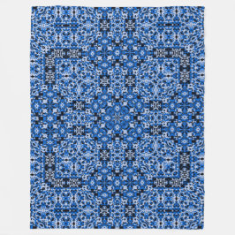 Dekorativ Blue Denim Satin Mandala Quilt Pattern Fleecedecke