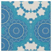 Dekorativ Boho Chic Blue & White Geometric Stoff (Nahaufnahme)