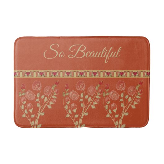 Dekorativ floral akzentriert badematte (Vorderseite)