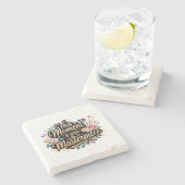 Dekorativ für das Leben Steinuntersetzer (Seitenansicht)