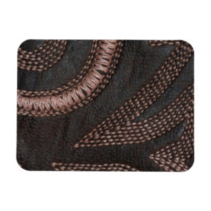 Dekorativ genähtes Vintages Leder Browns Magnet