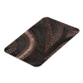 Dekorativ genähtes Vintages Leder Browns Magnet (Linke Seite)