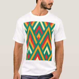 Dekorativ Geometrisch: Nahtloses vintage-abstrakte T-Shirt