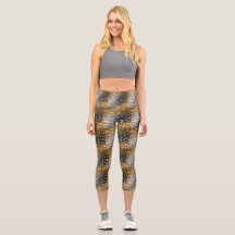 Dekorativ, glanzy, Funkelnd, Schwarz, Gold, Leggin