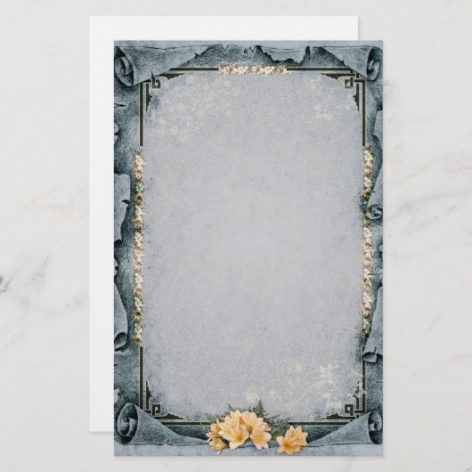 Dekorativ Grau Briefpapier (Vorne/Hinten)