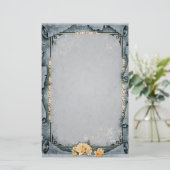 Dekorativ Grau Briefpapier (Stehend Vorderseite)