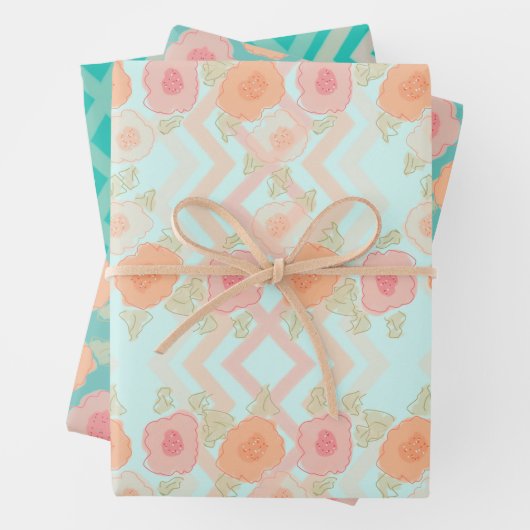 Dekorativ Künstlerisch Gemustert Geschenkpapier Set (Beispiel)