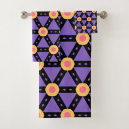 Dekorativ Lila Badhandtuch Set