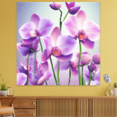 Dekorativ Moderne stilvolle Lila Orchideen Leinwanddruck (Insitu (Wohnzimmer))