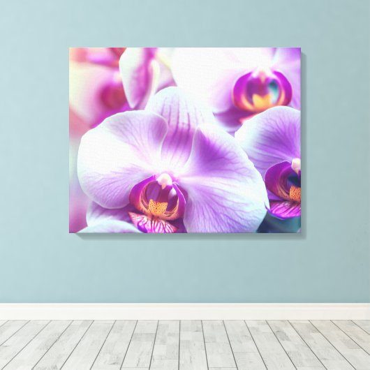 Dekorativ Moderne, stilvolle Orchideen Leinwanddruck (Insitu (Holzboden))
