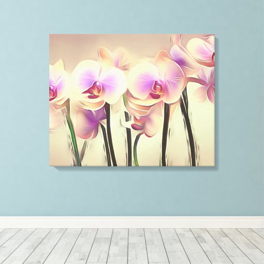 Dekorativ Moderne, stilvolle Orchideen Leinwanddruck (Insitu (Holzboden))