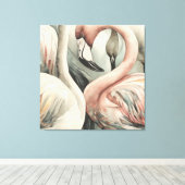 Dekorativ Modernes stilvolles Flamingo Leinwanddruck (Insitu (Holzboden))