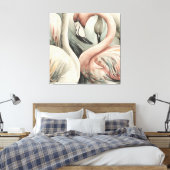 Dekorativ Modernes stilvolles Flamingo Leinwanddruck (Insitu (Schlafzimmer))