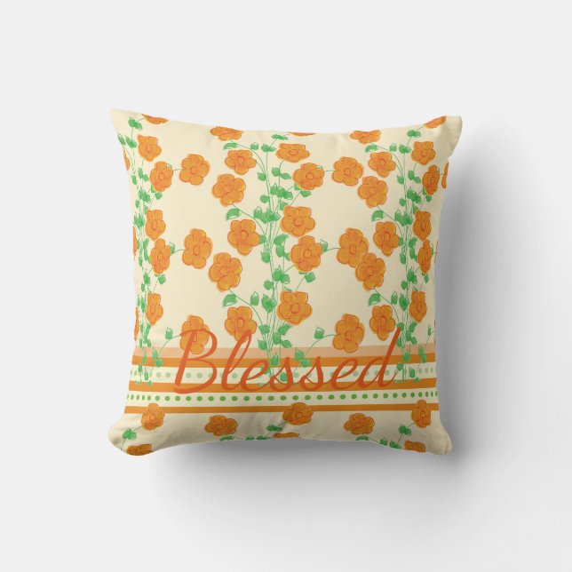 Dekorativ Orange Flows Kissen (Vorderseite)