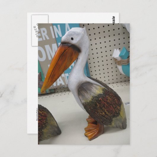 Dekorativ Pelican Postkarte (Vorne/Hinten)
