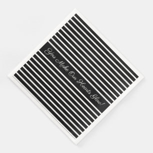 Dekorativ Schwarz und Weiß Serviette