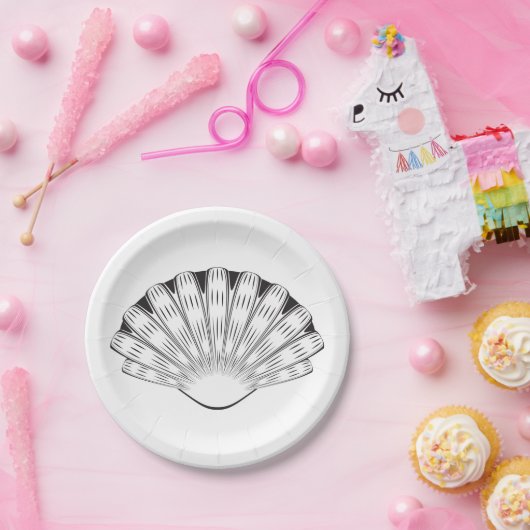 Dekorativ Seashell Pappteller (Party)