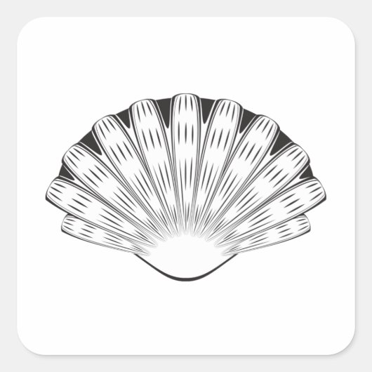 Dekorativ Seashell Quadratischer Aufkleber (Vorderseite)