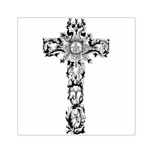 Dekorativ SEIN katholisches christliches Kreuz Gummistempel