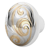 Dekorativ Silber und Gold Metallic Shiny Orb Keramikknauf (Rechts)